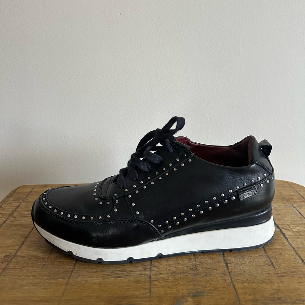 Pikolinos | Women’s Black Studded Leather Sneakers Size 40